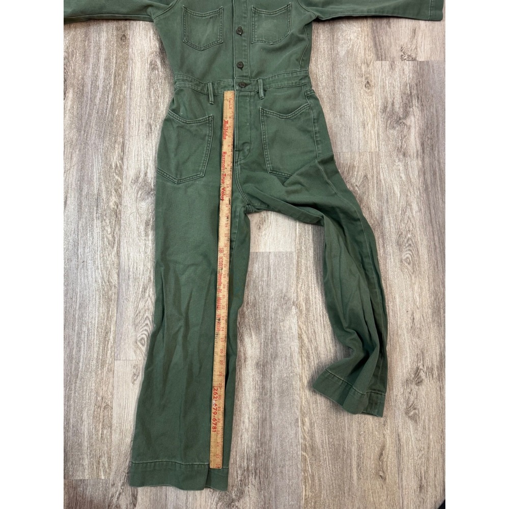 NSF Clothing Green‎ Utility Jumpsuit Flare Leg Button Up Women's Size 26 - Picture 8 of 9